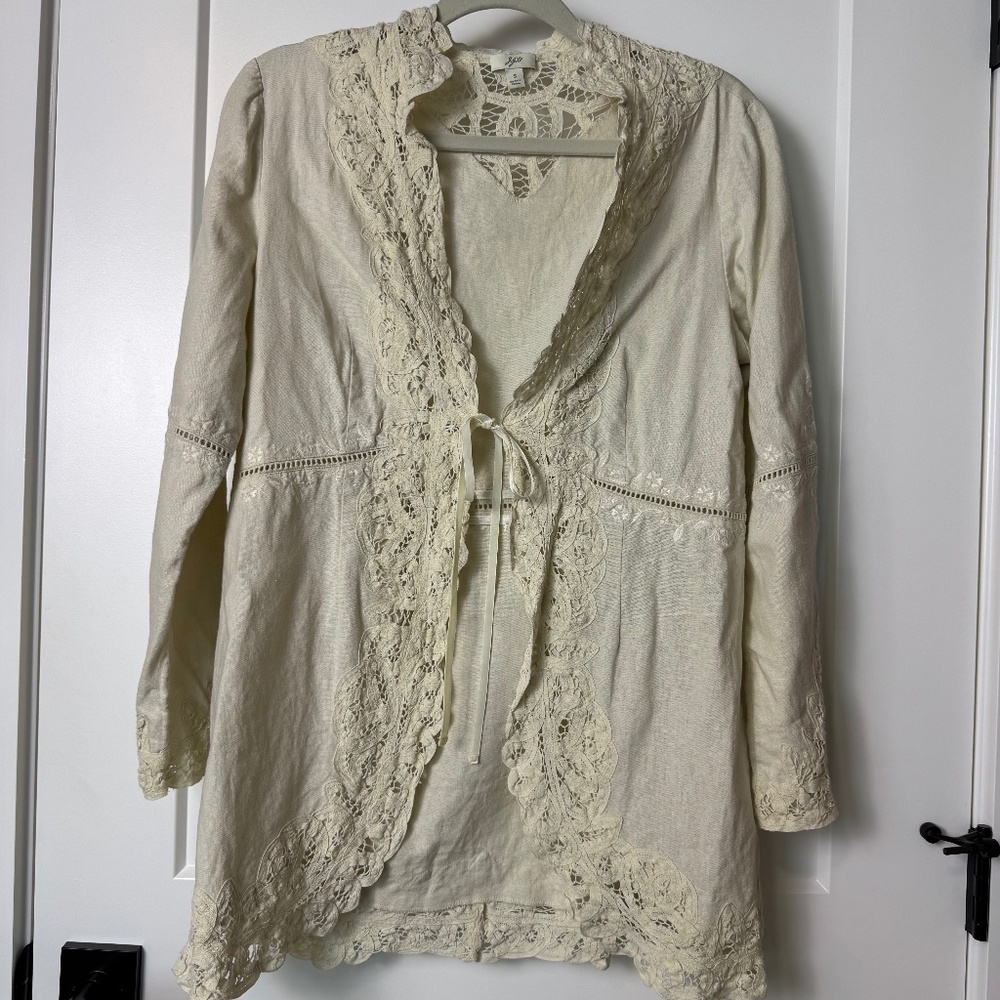 J. Jill lace linen cardigan